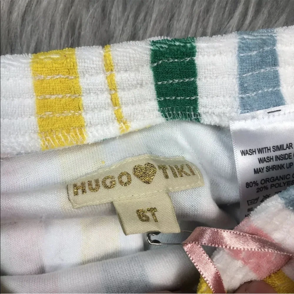 Hugo Loves Tiki 6T Girls Striped Terry Cloth Crop Top Bloomer Play Set